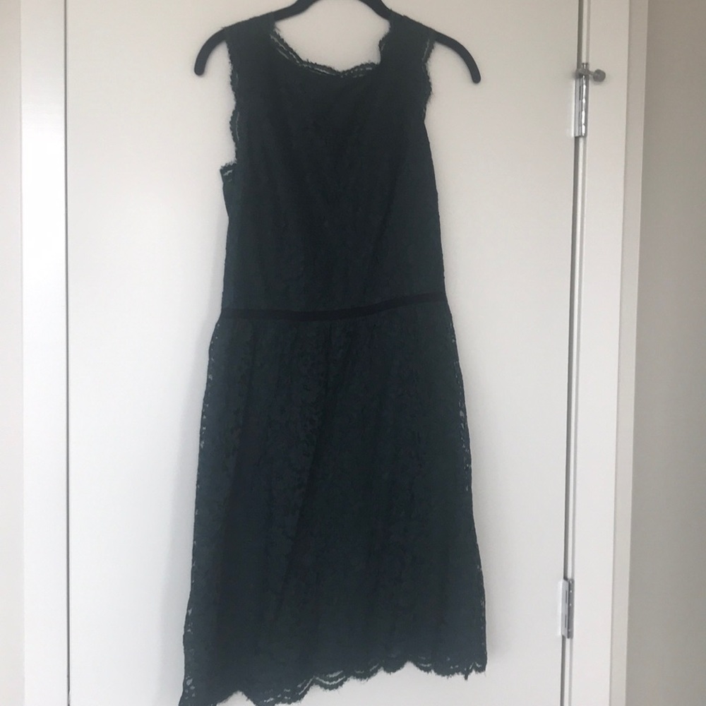 Olive green lace dress from Ann Taylor Loft